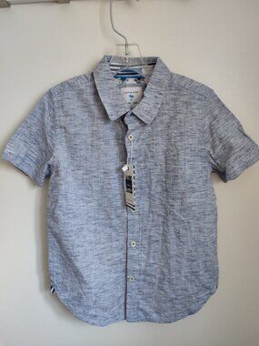 NWT Cactus Boys Cotton Lyocell Blue Heathered Button-Up Shirt – Size 5/6